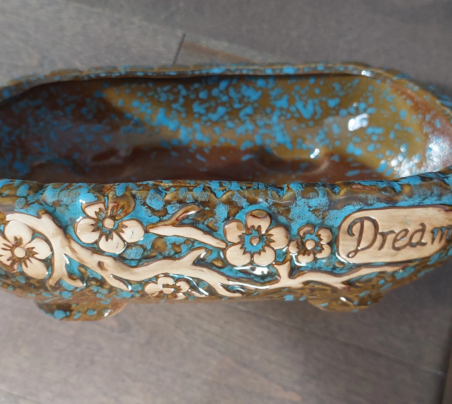 Ceramic Bonsai Pot with Floral Embossing - photo 5