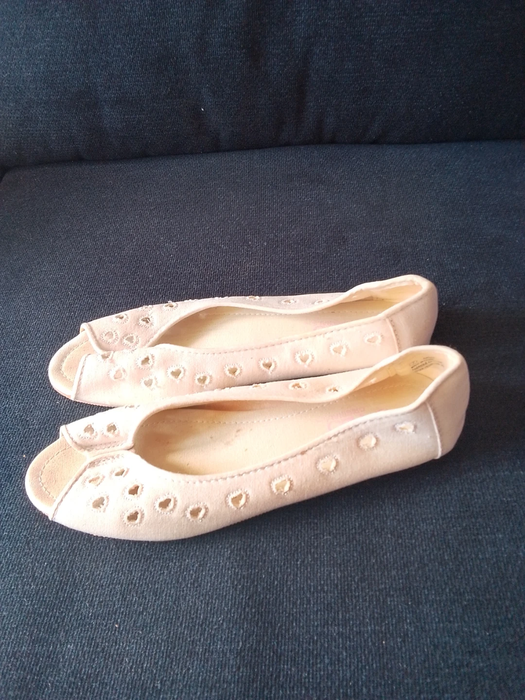 025 Beige Peep-Toe Flats - photo 2