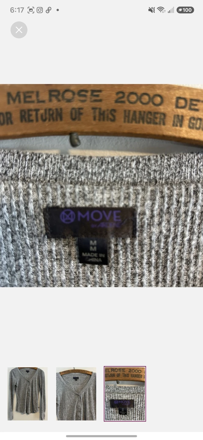 Move by Active Grey Button Up Long Sleeve Top - photo 3