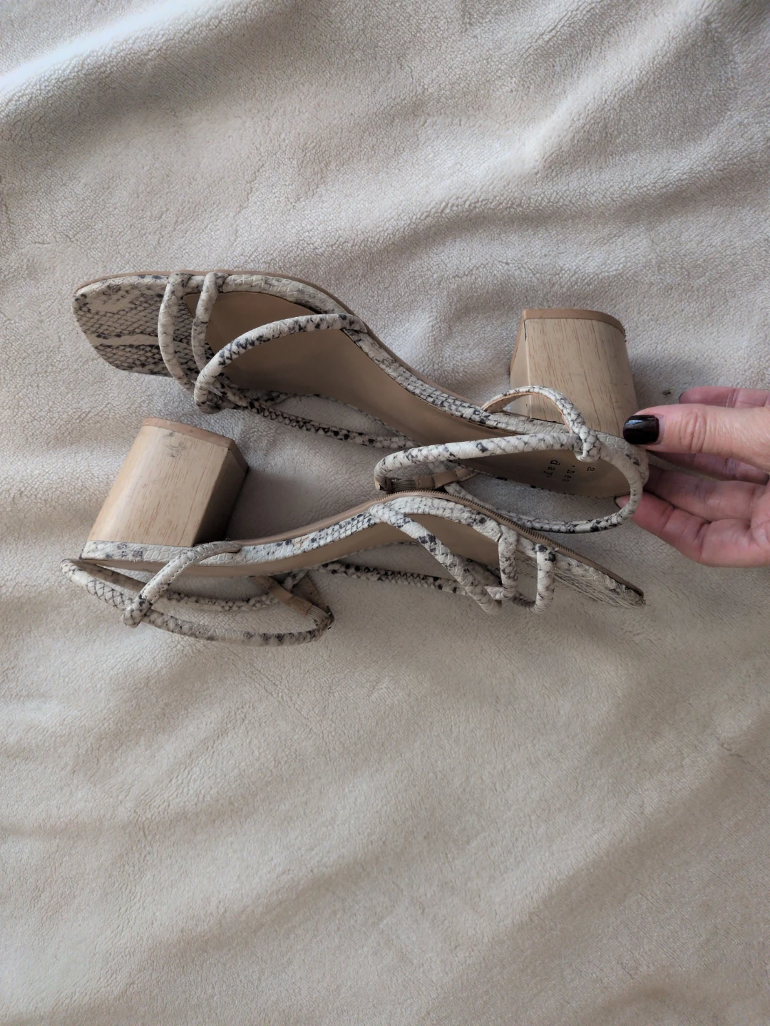 A New Day Snakeskin Print Block Heel Sandals - photo 2