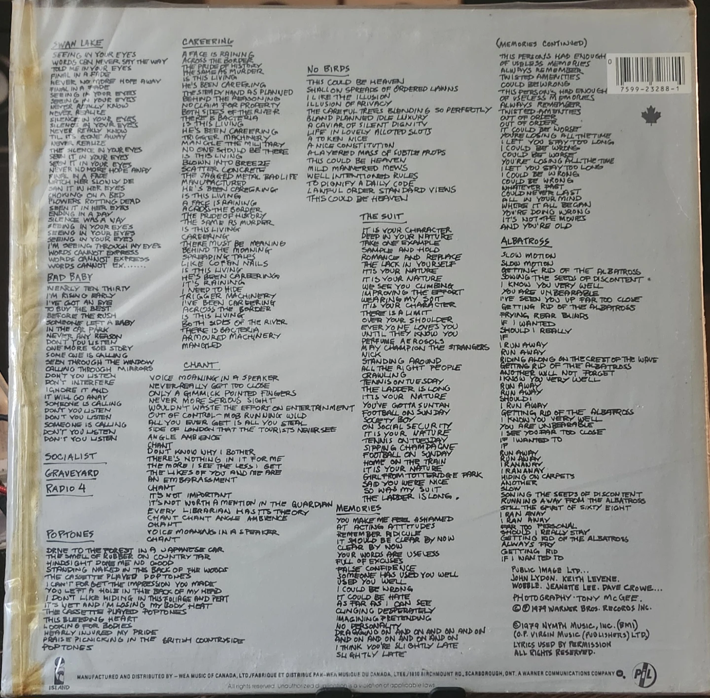 Public Image Ltd. Second Edition Vinyl Record - photo 2