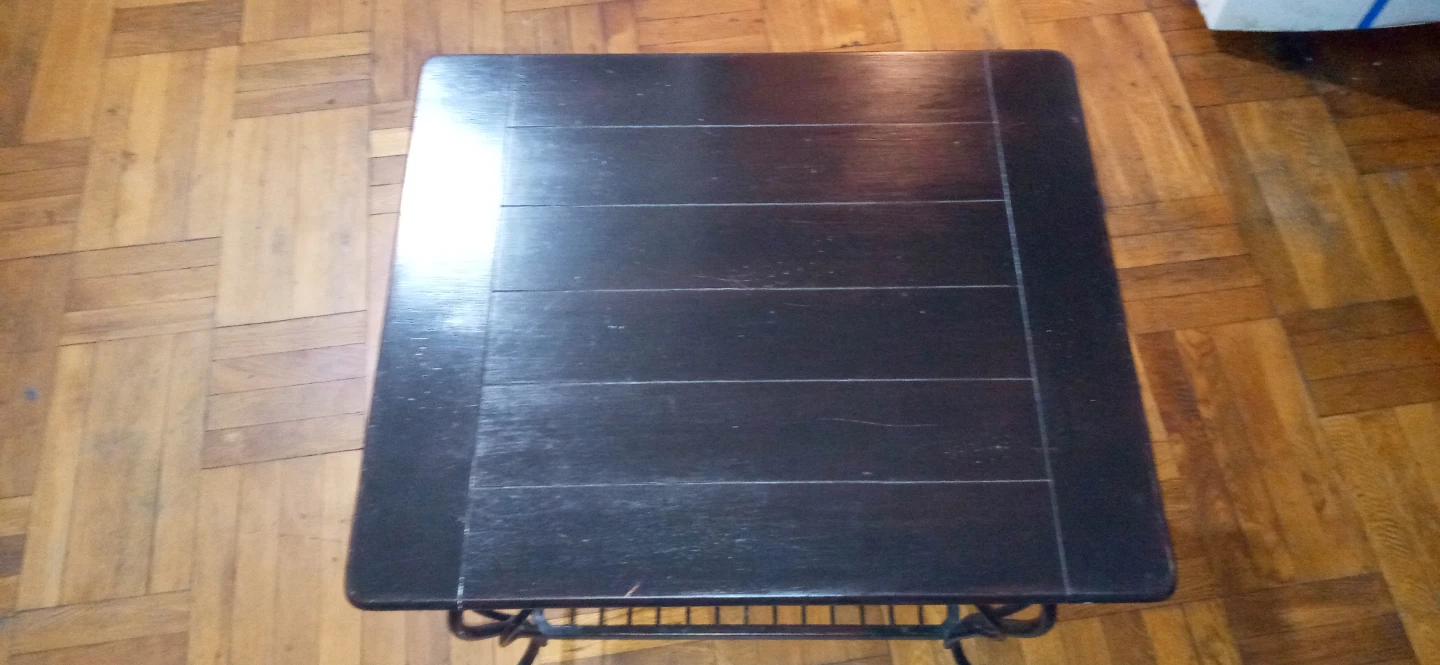 Dark Wood End Table with Drawer