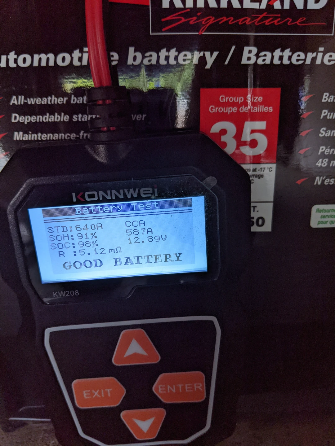 Like-New Costco Kirkland Signature Group 35 Car Battery