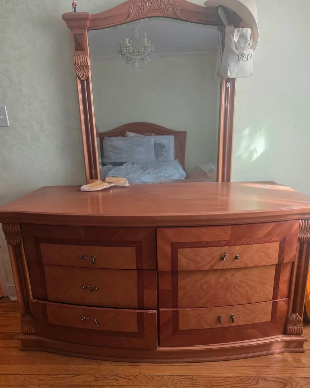 Wooden Dresser with Mirror