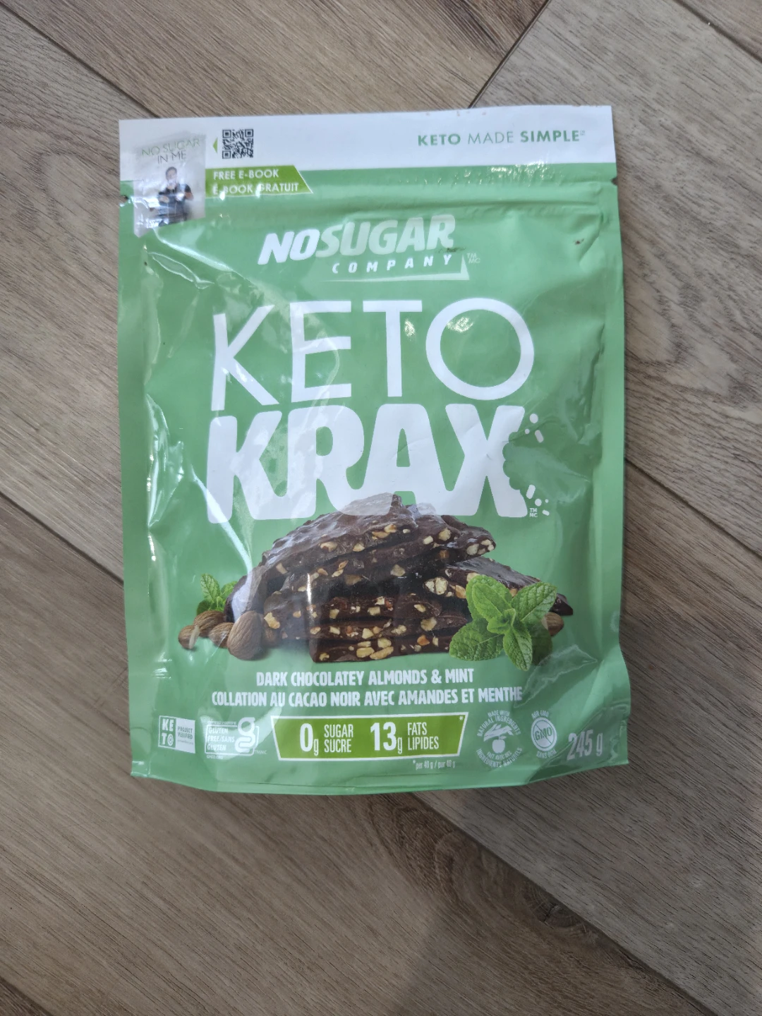 No Sugar Company Keto Krax Dark Chocolatey Almonds & Mint