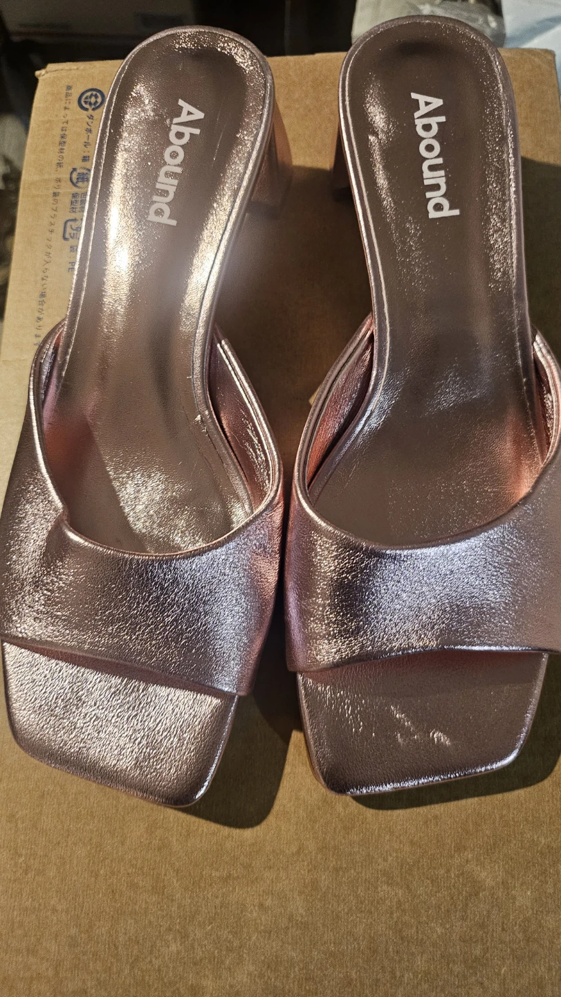 Abound Metallic Rose Gold Block Heel Mules