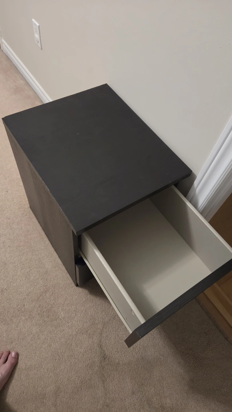 Black 2-Drawer Nightstand matching set - photo 3