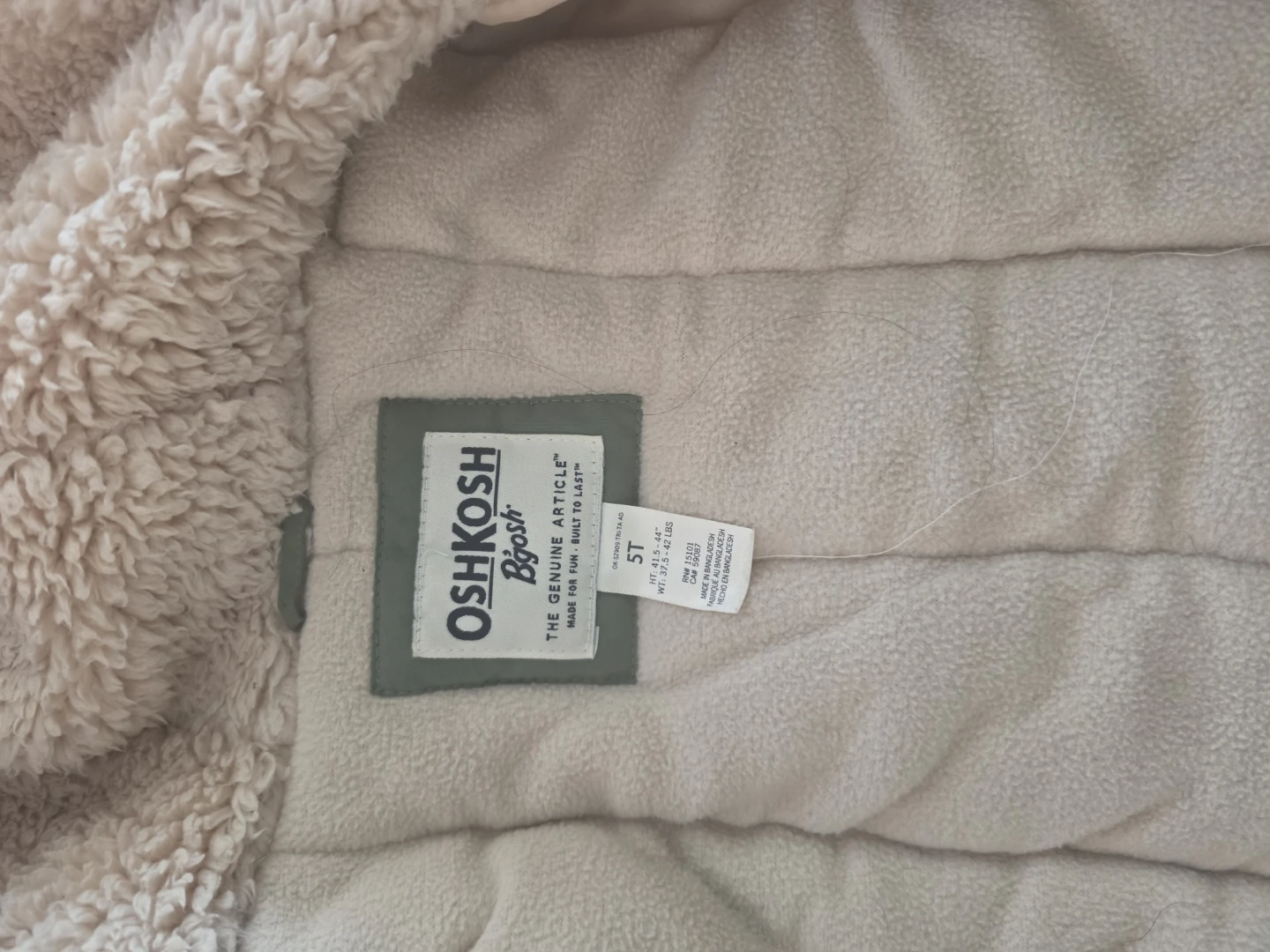 OshKosh B'gosh Green Winter Jacket - Size 5T - photo 2