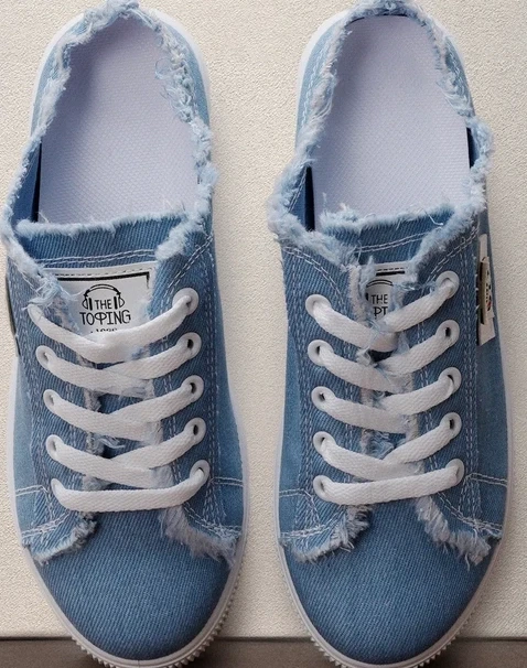 The Topping Frayed Denim Sneakers size 6 - photo 3