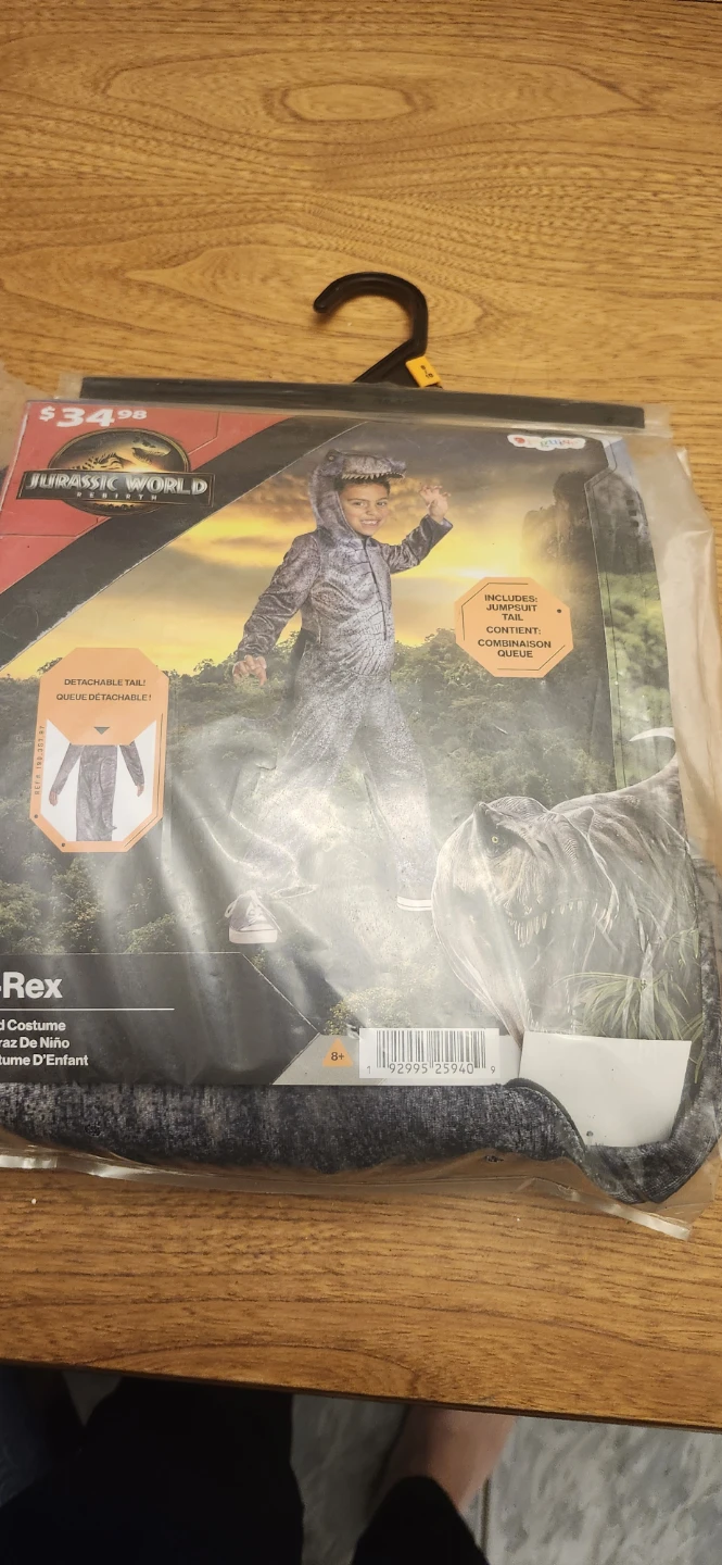 Jurassic World T-Rex Child Costume Size 8-10