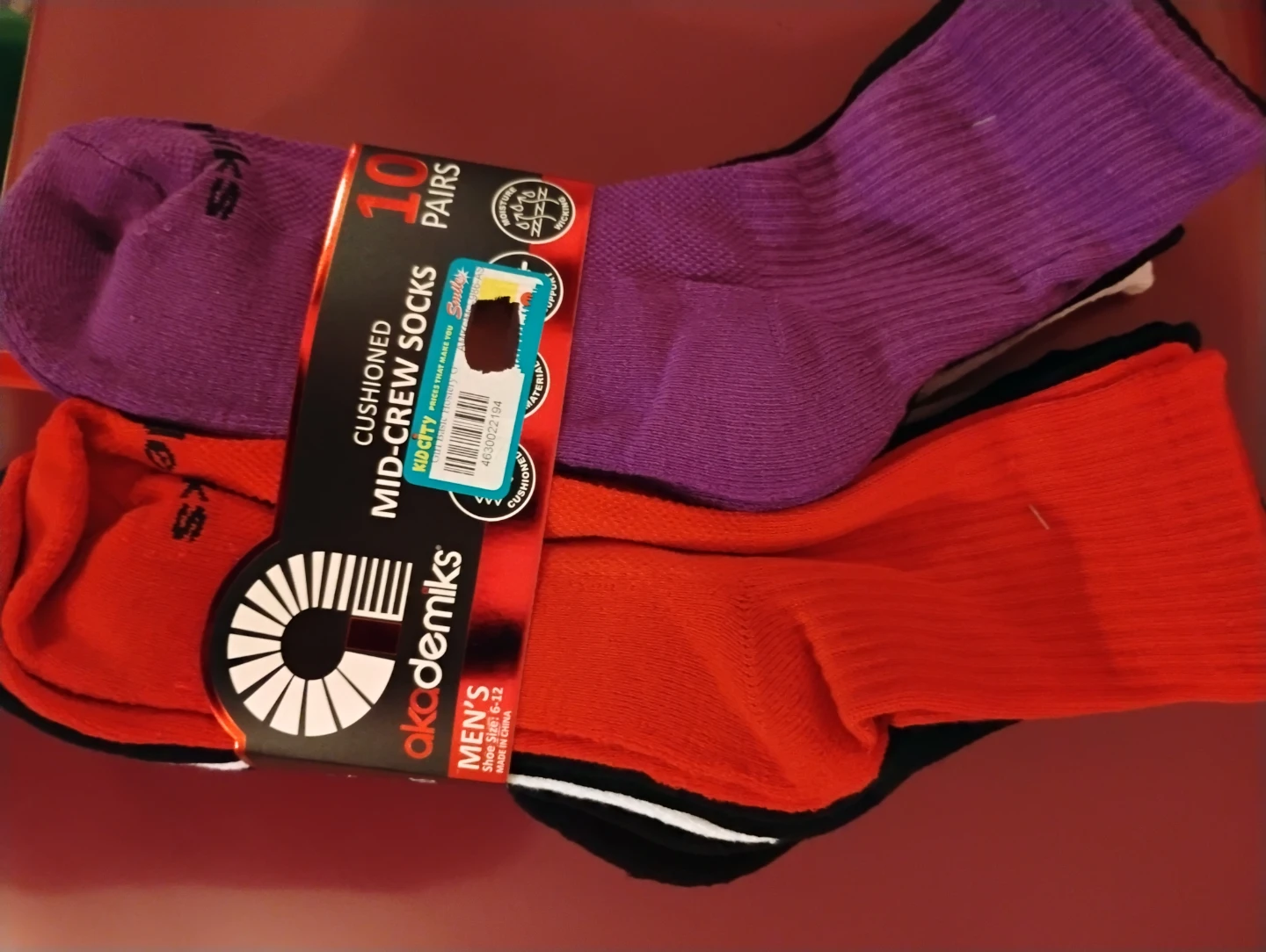 Akademiks Men's Cushioned Mid-Crew Socks, 10 Pairs