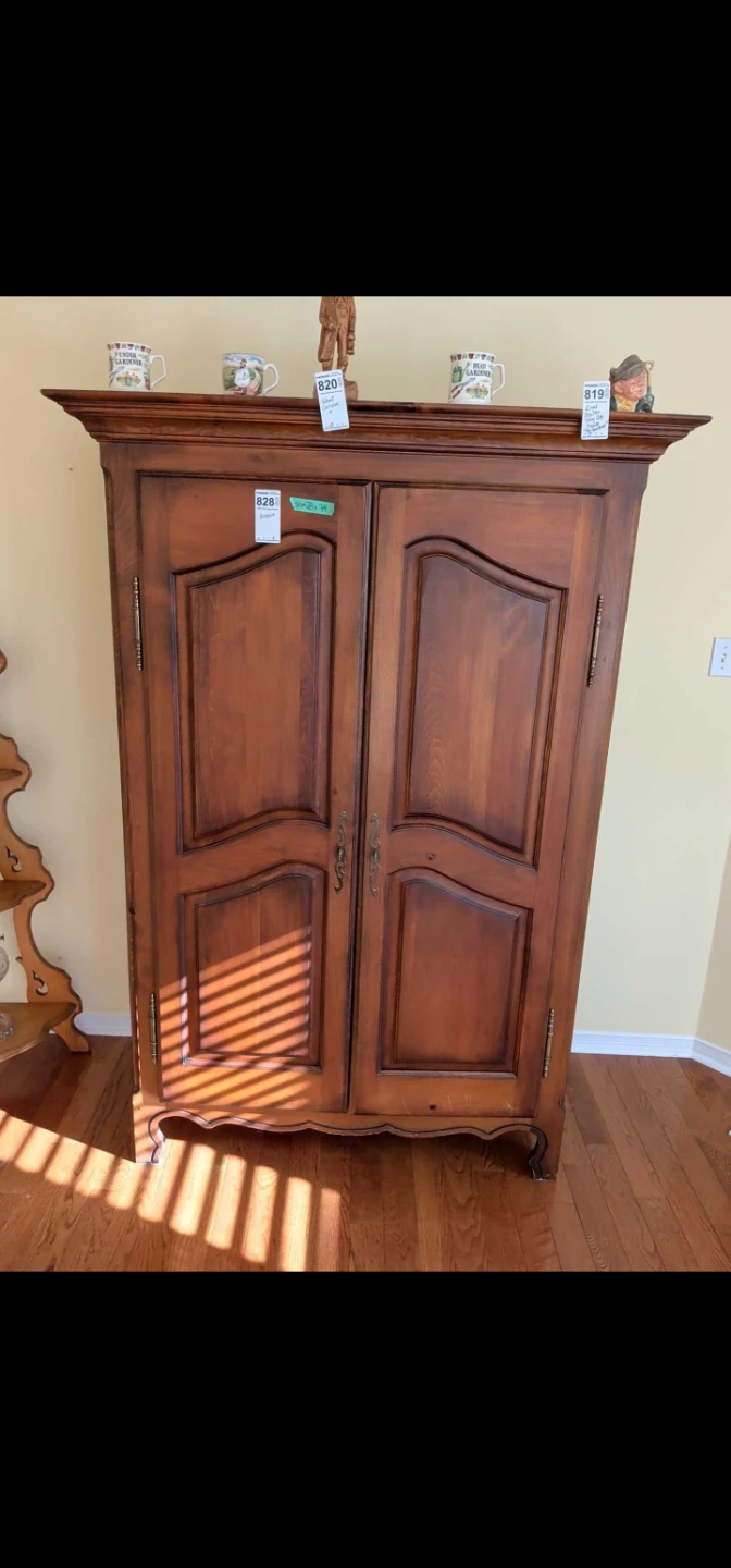 French Provincial Wood Armoire | TOMORROW PICKUP ONLY