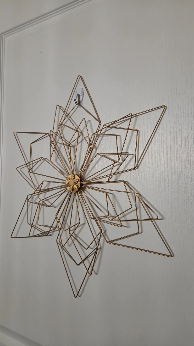 Gold Wire Geometric Snowflake Wall Decor - photo 2