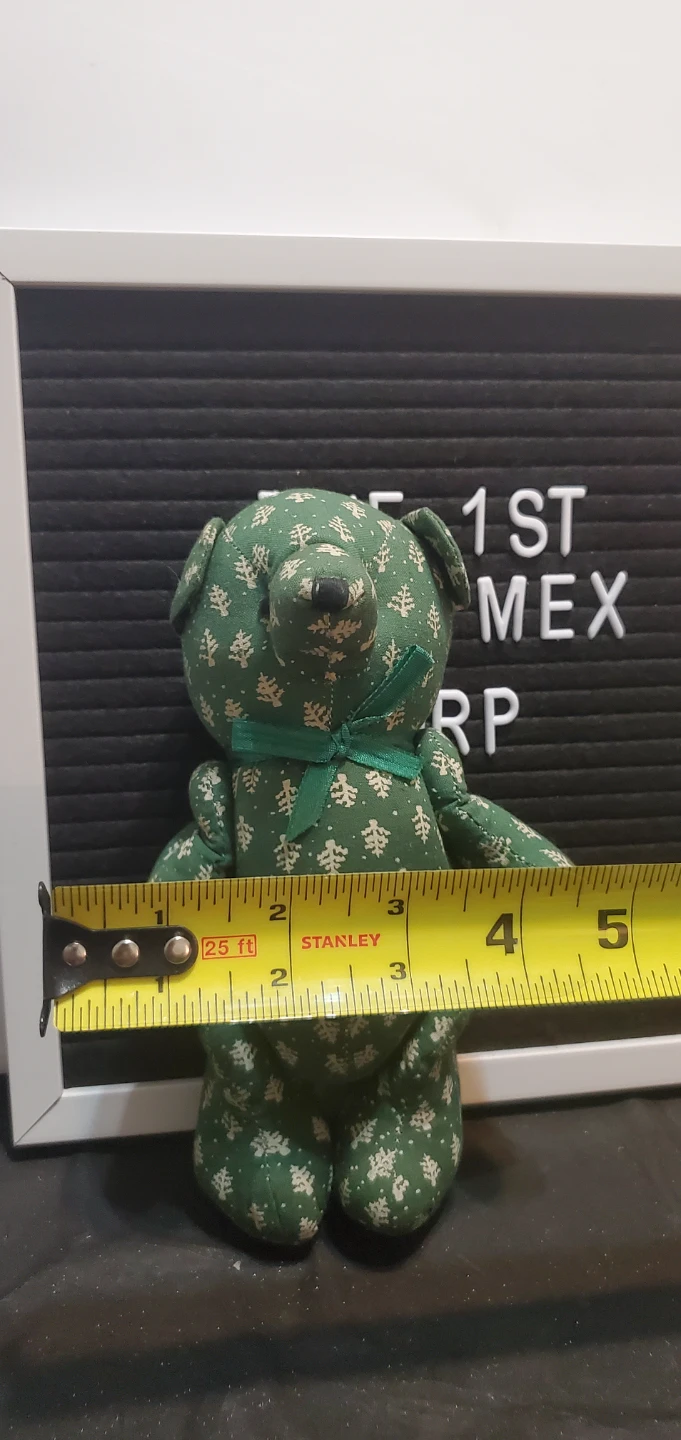 Green Holiday Pattern Fabric Teddy Bear - photo 5