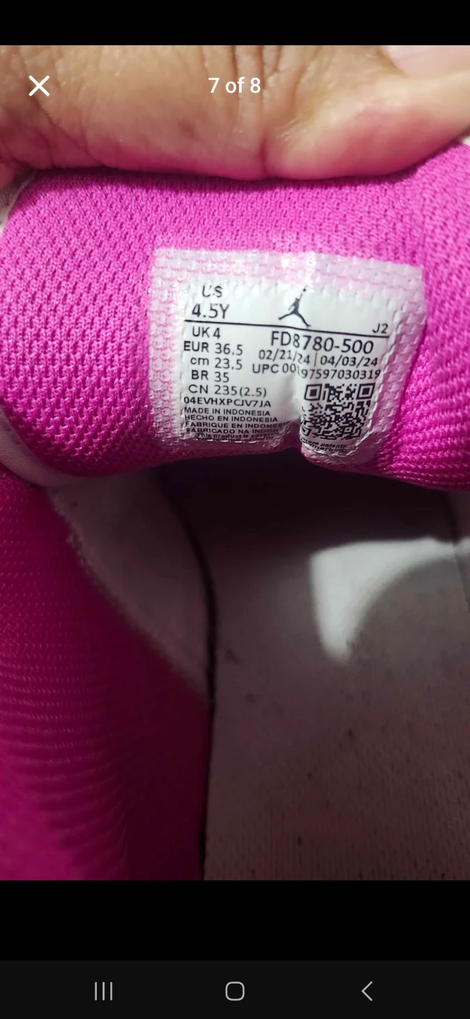 Nike Air Jordan 1 Mid White and Pink Youth Sneakers - photo 4