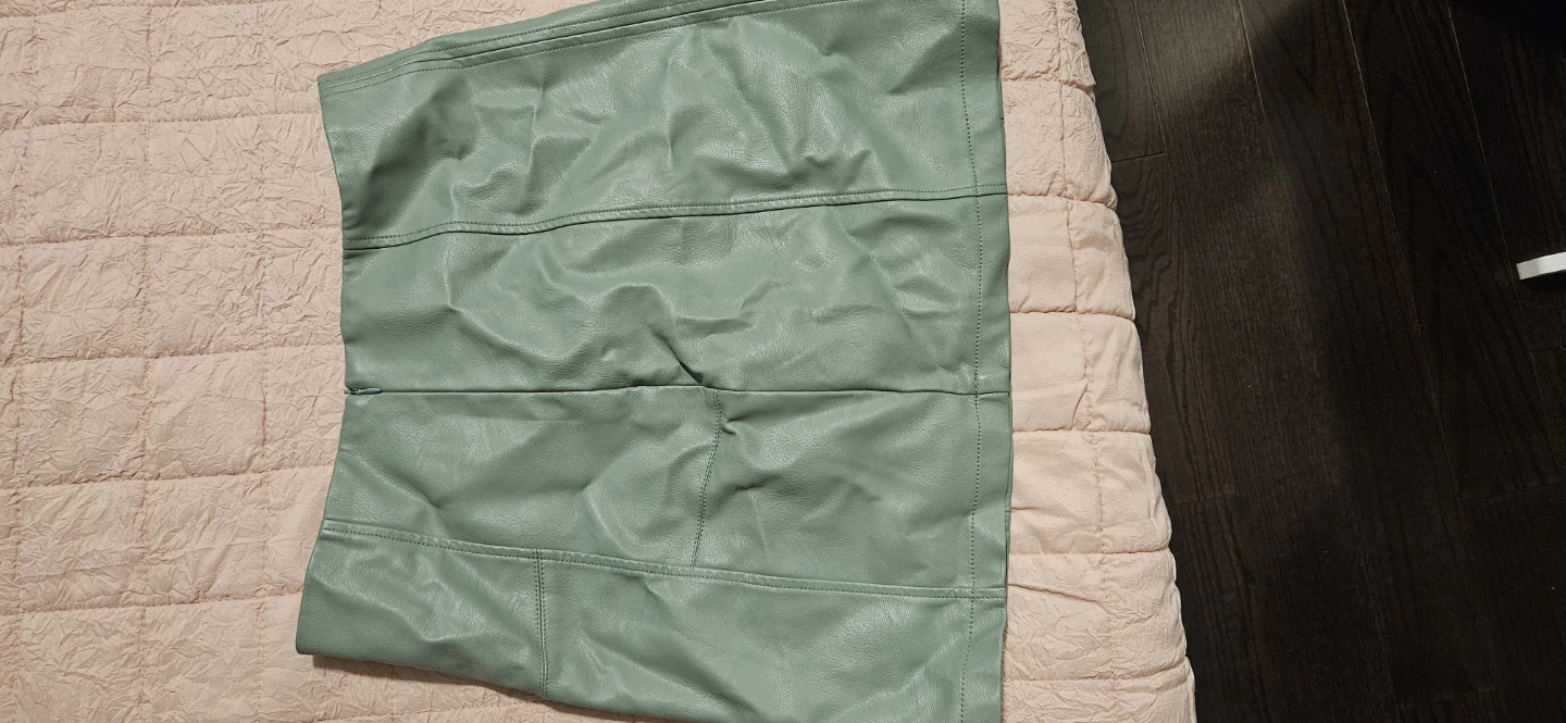 Sage Green Faux Leather Mini Skirt - photo 2