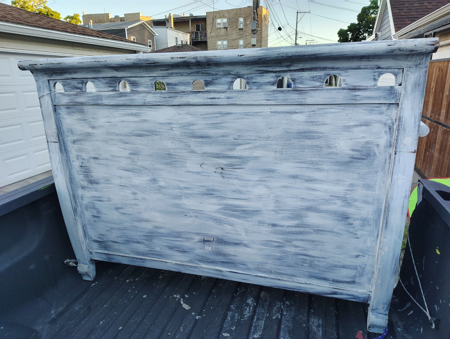 Distressed White Wood Entryway Bench - photo 4