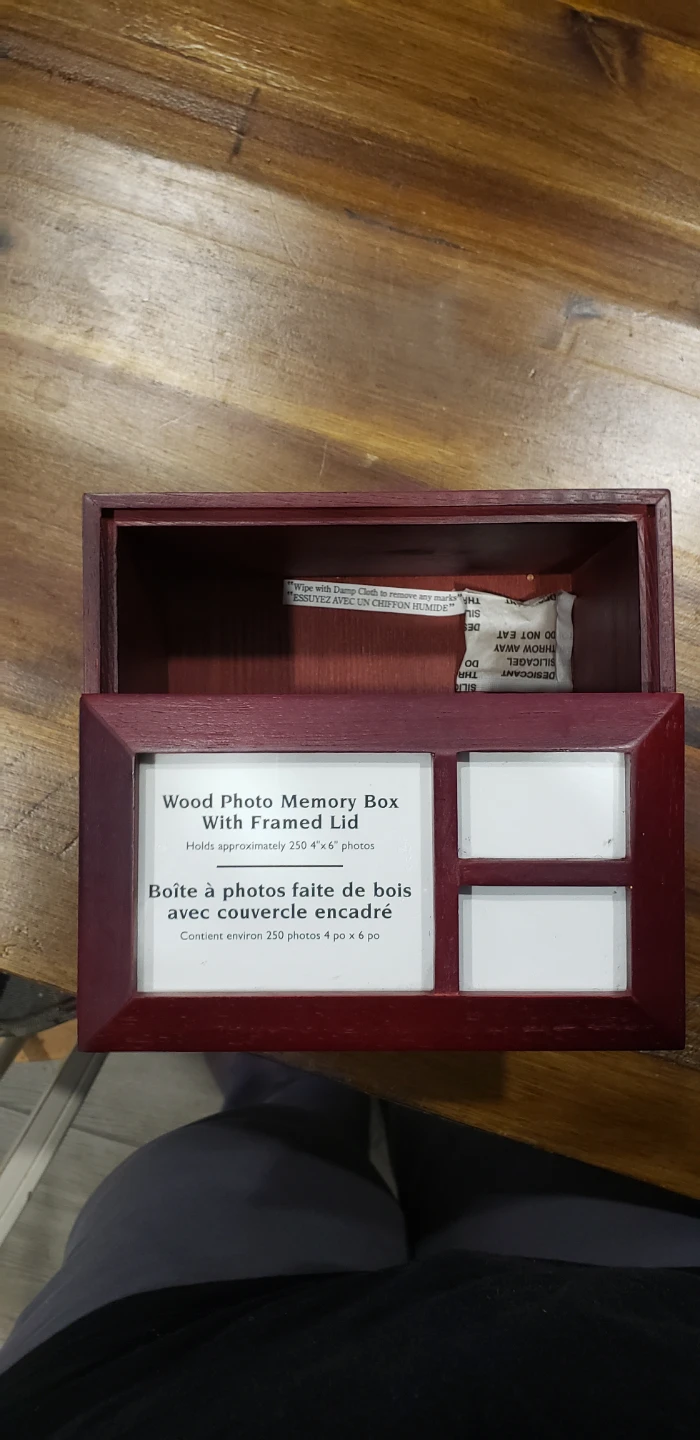 Wood Photo Memory Box with Framed Lid - photo 2