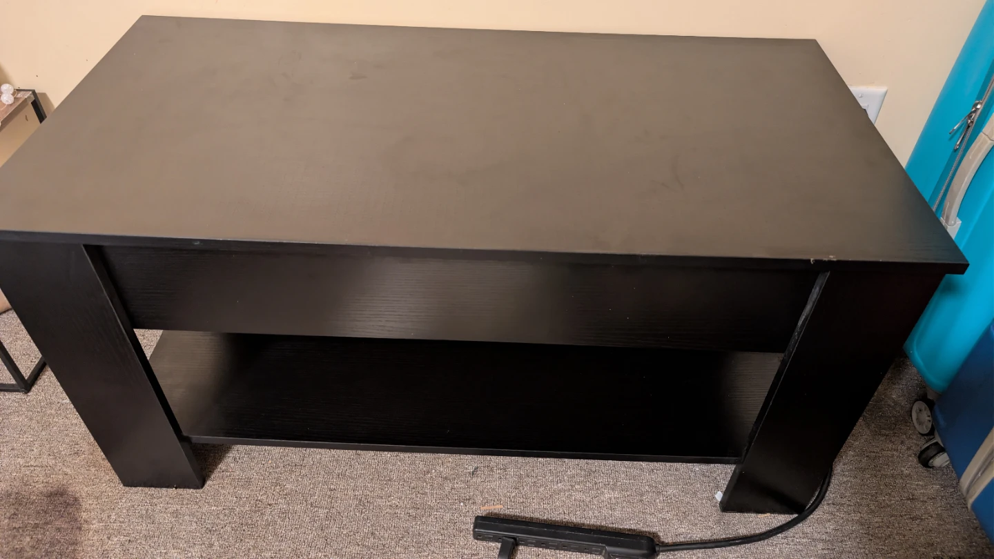 Black Lift-Top Coffee Table with Storage