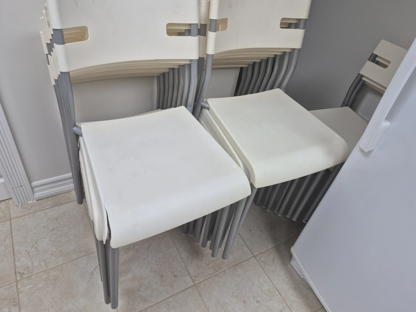 LIKE NEW- IKEA STACKABLE PLASTIC CHAIRS