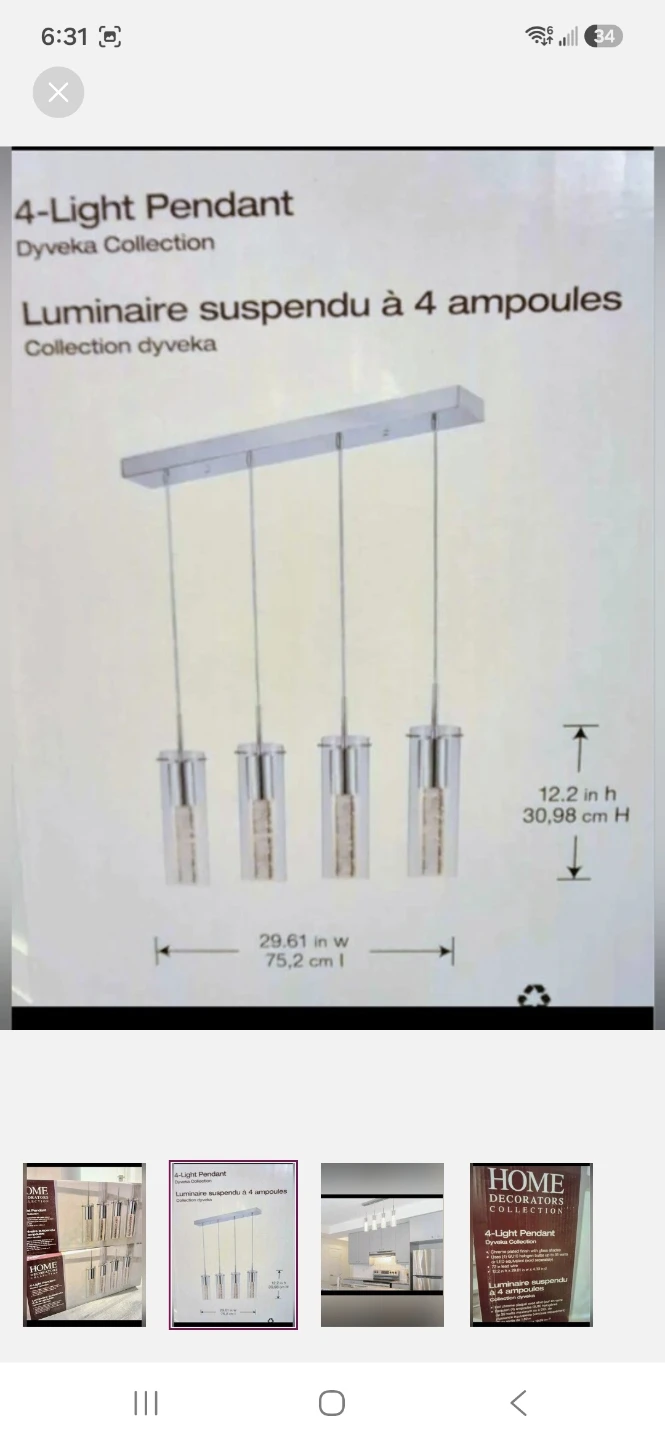 Home Decorators Collection 4-Light Pendant - photo 2