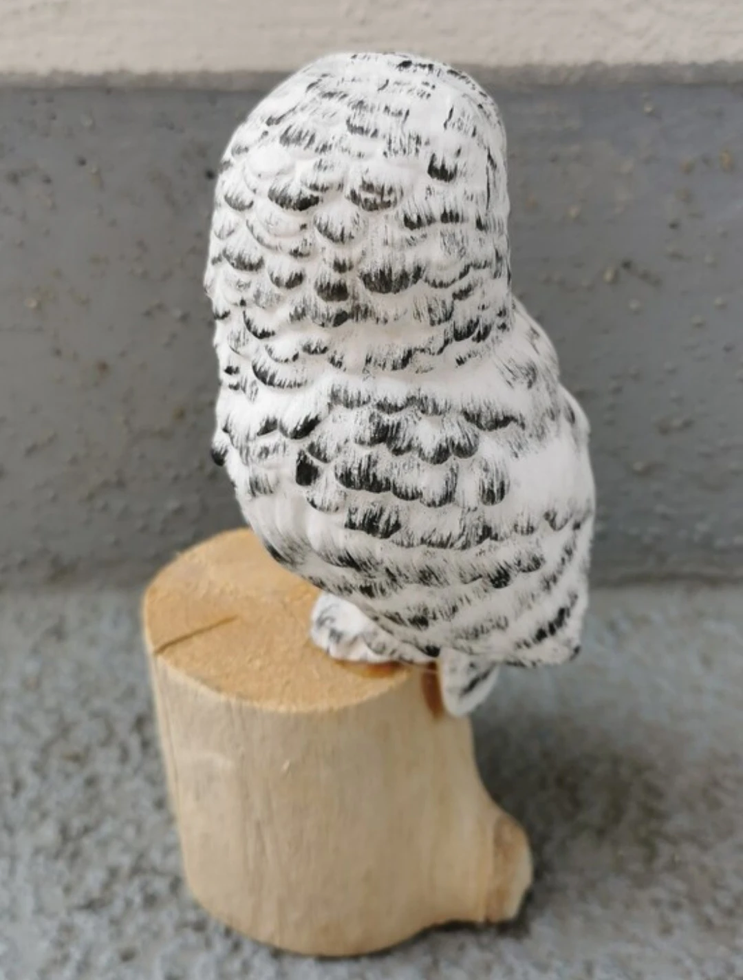 Vintage Handcarved Wooden Snowy Owl Folk Art Figurine - photo 5