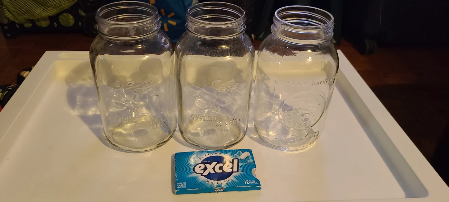 3 Glass Mason Jars