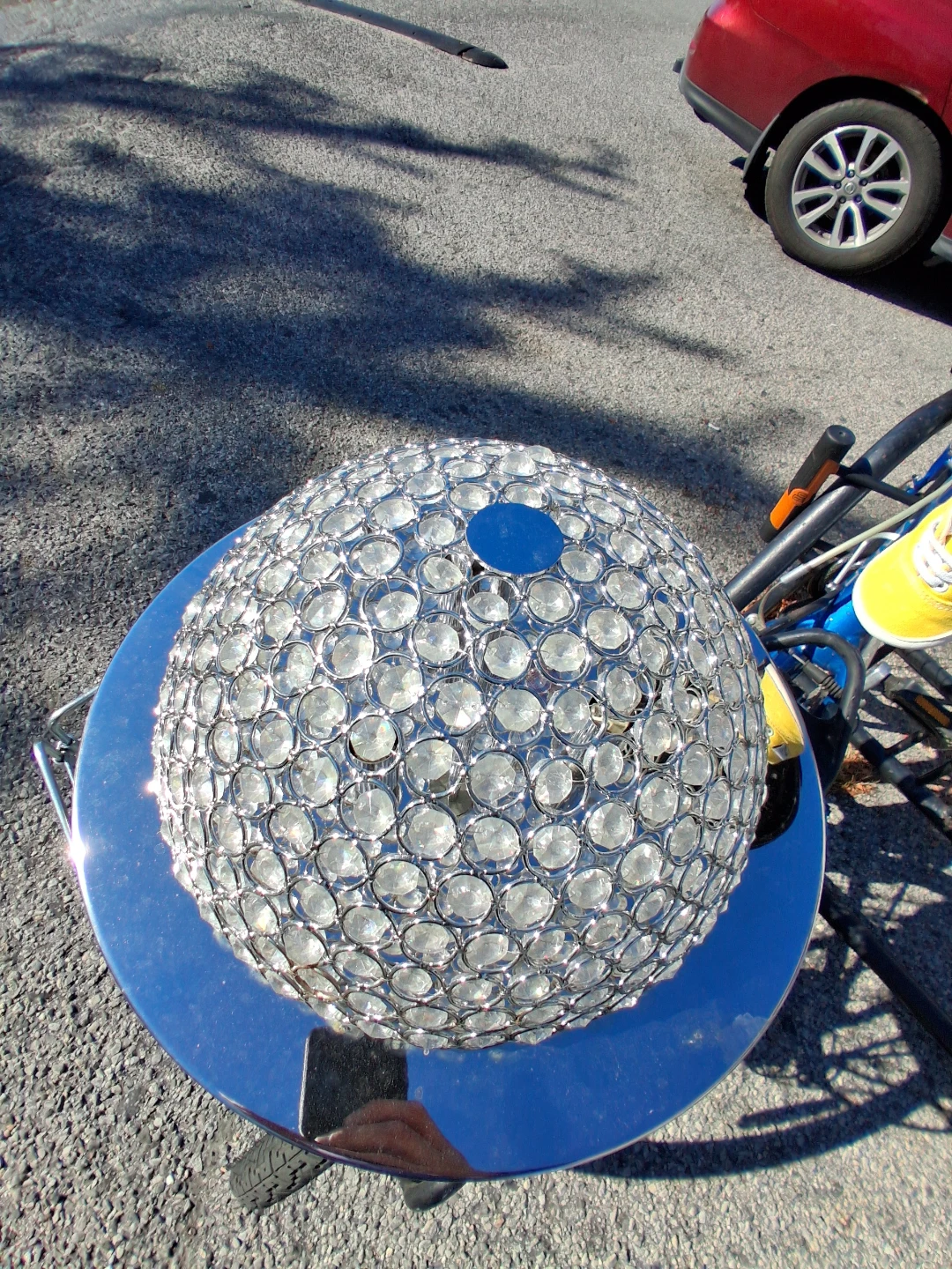 Crystal Globe Flush Mount Ceiling Light