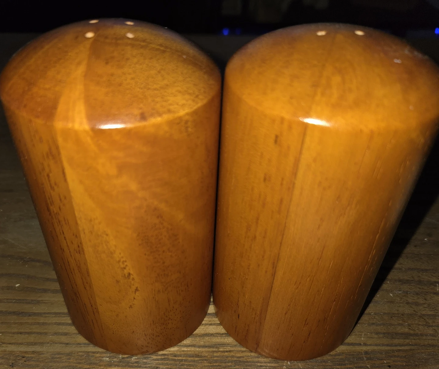 vintage set of Wooden Salt and Pepper Shakers