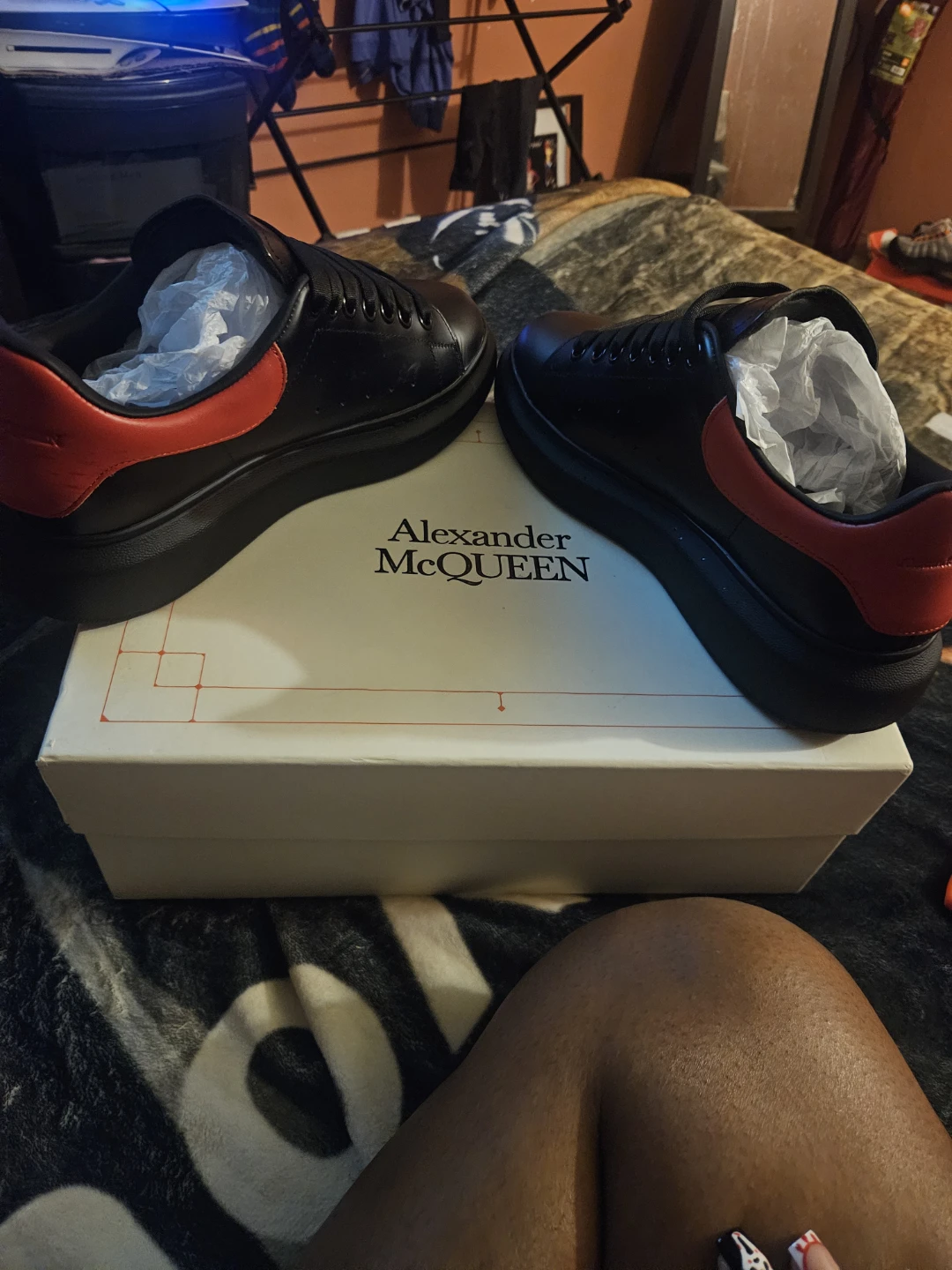 Alexander McQueen Oversized Sneakers Black/Red - photo 3