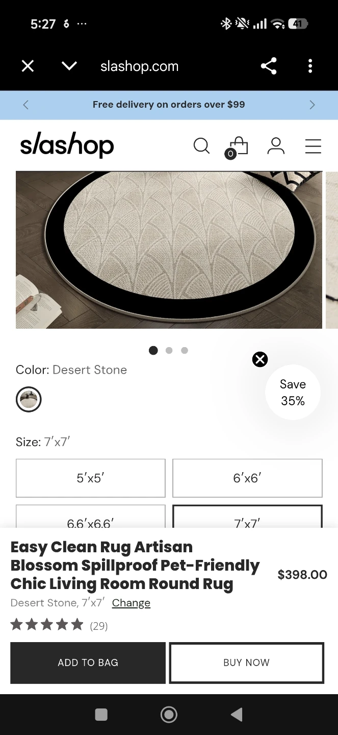 S/ashops Easy Clean Artisan Blossom Round Rug - photo 5