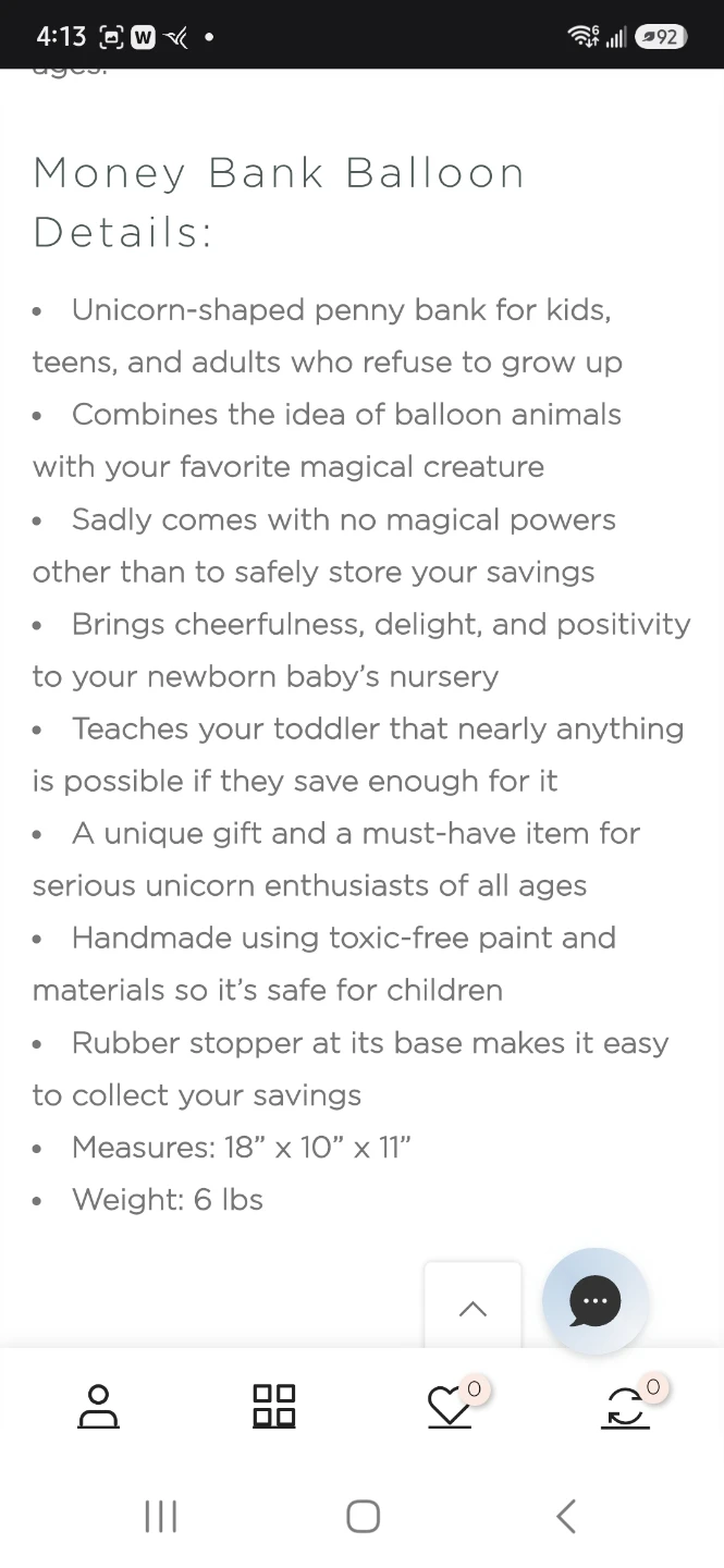 New in Box Made By Humans Balloon Money Bank - Baby Unicorn - photo 4