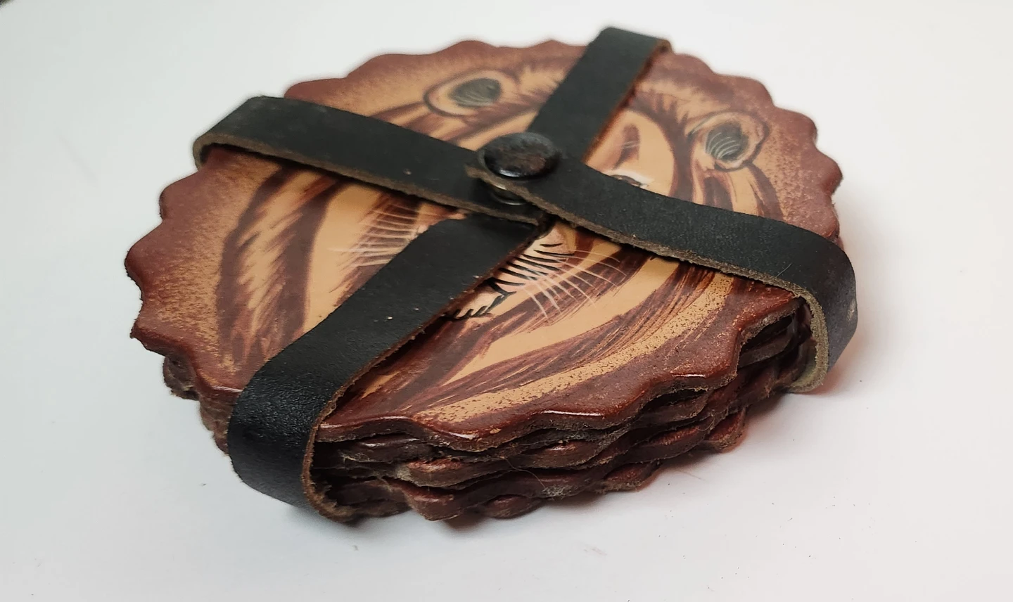 Set of 6 Leather Coasters