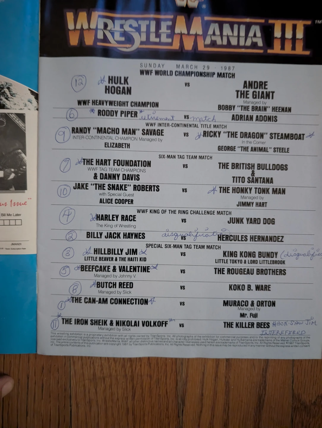 Vintage 1987 WWF WrestleMania III Event Programme - photo 3