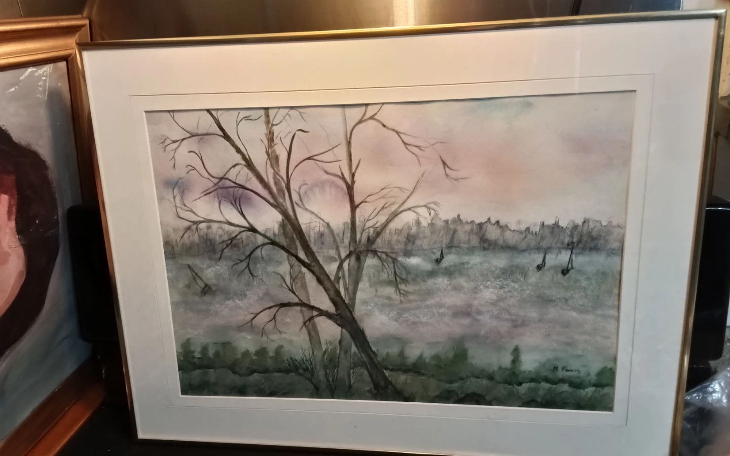 M. Francois Framed Watercolour Landscape Painting