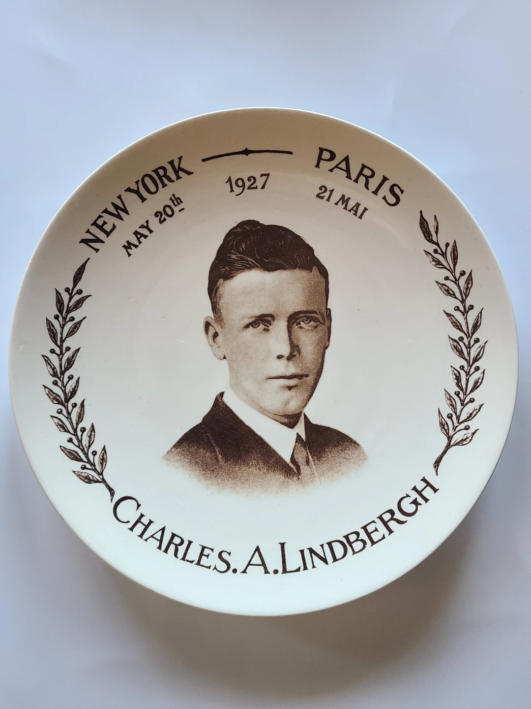 Vintage Charles A. Lindbergh Commemorative Plate