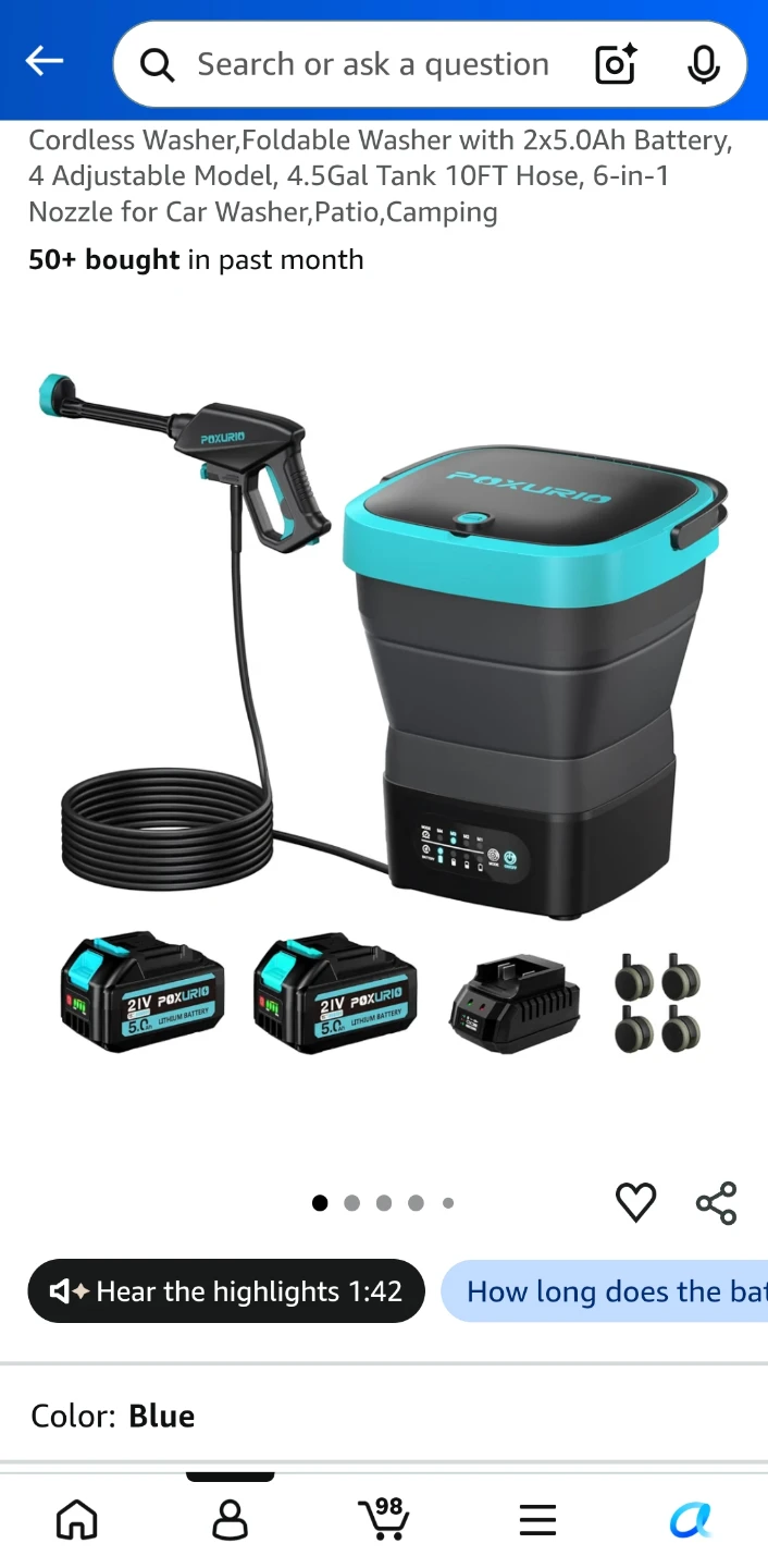 Poxurio Cordless Foldable Pressure Washer - photo 2