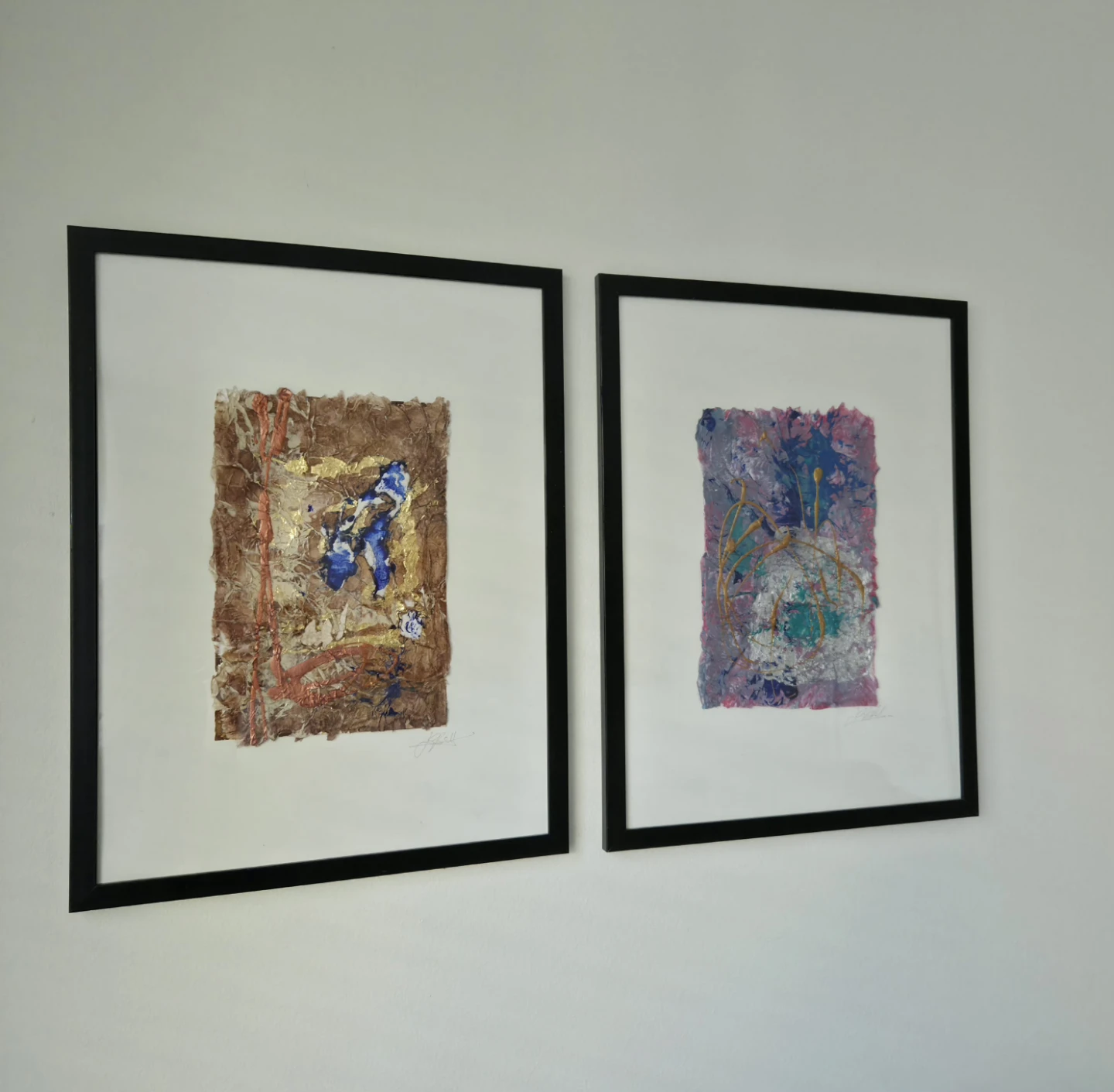 Set of Two Framed Abstract Art Prints
