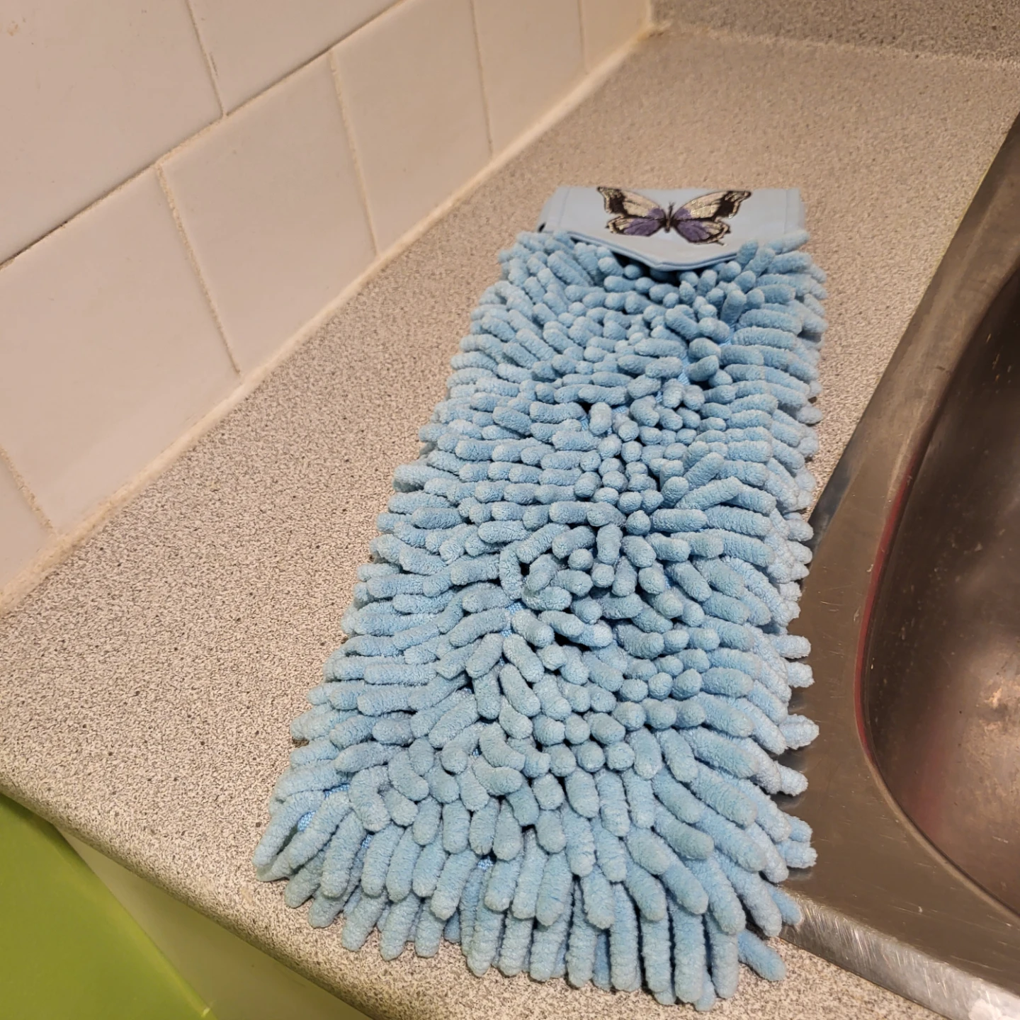 Blue Butterfly Microfiber Hand Towel - photo 2