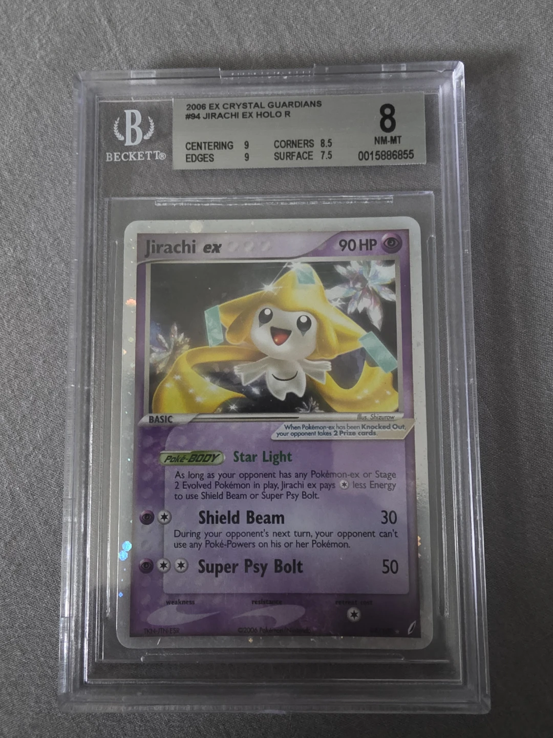 Pokemon Jirachi EX Holo Beckett 8 Graded Card