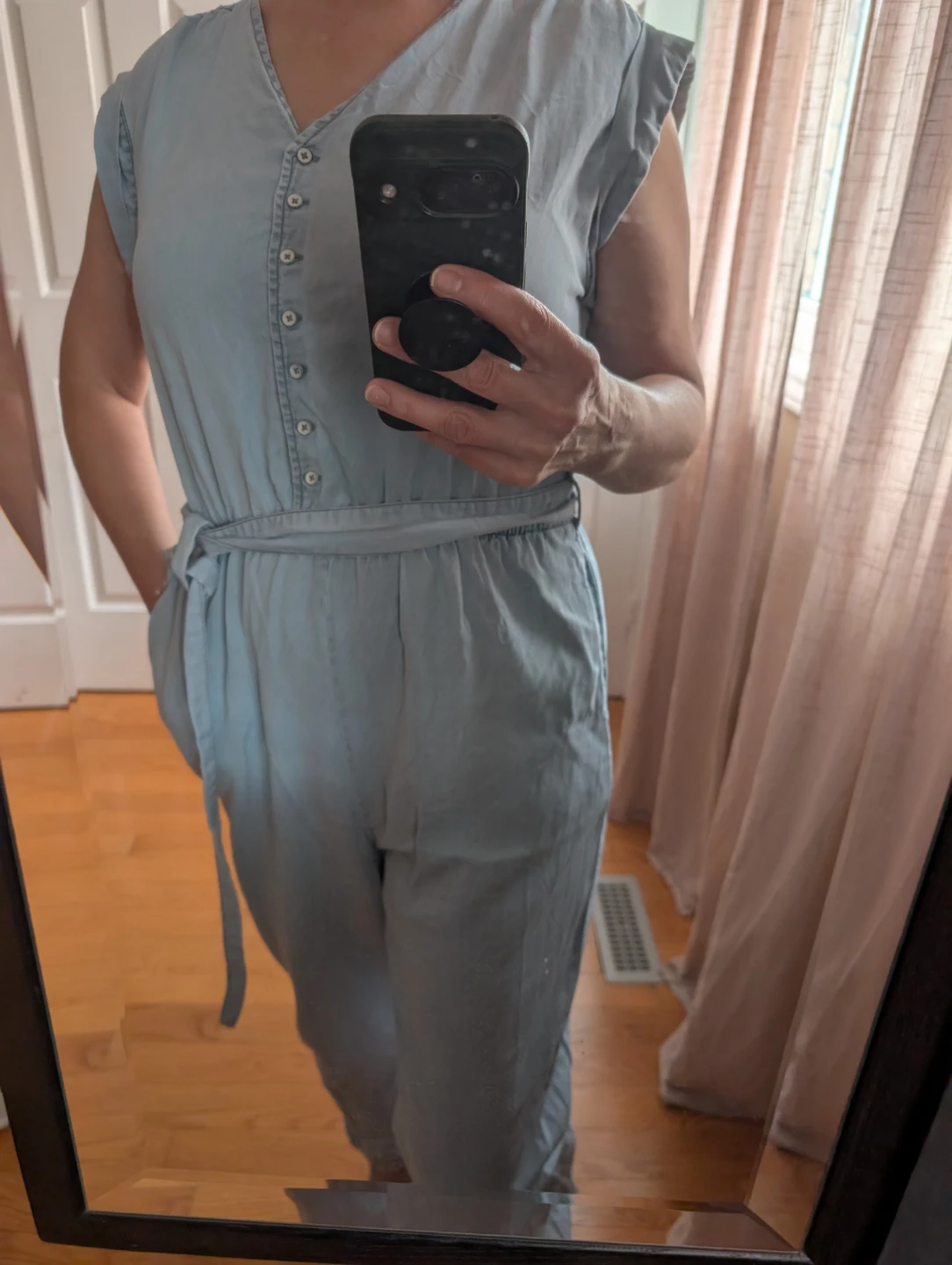 Light Blue Denim Jumpsuit Size M - photo 5