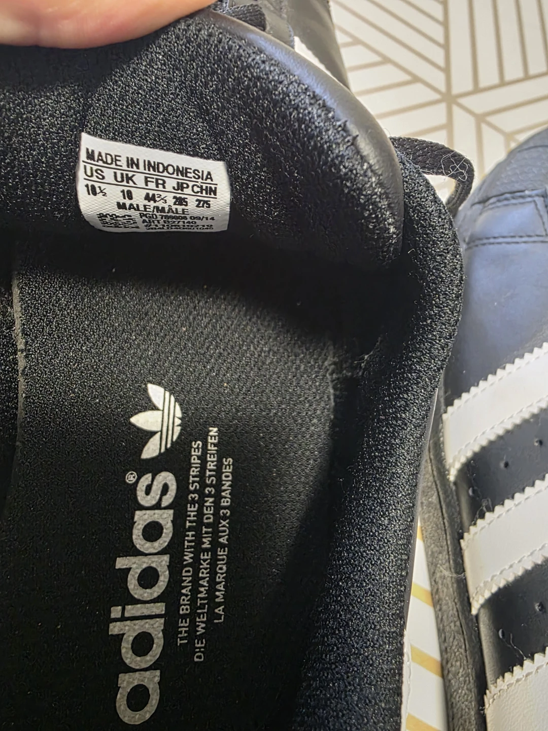 Adidas Superstar Black/White Sneakers - Size US 10.5 / UK 10 - photo 4