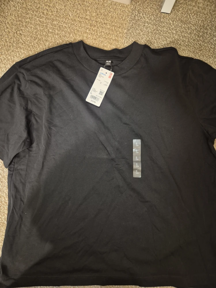 Uniqlo AIRism Cotton Crew Neck T-Shirt Black Large