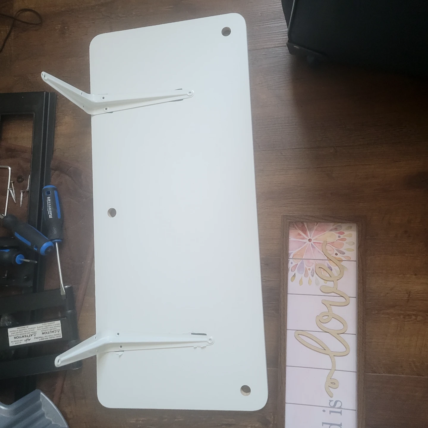 White wall-mounted desk
