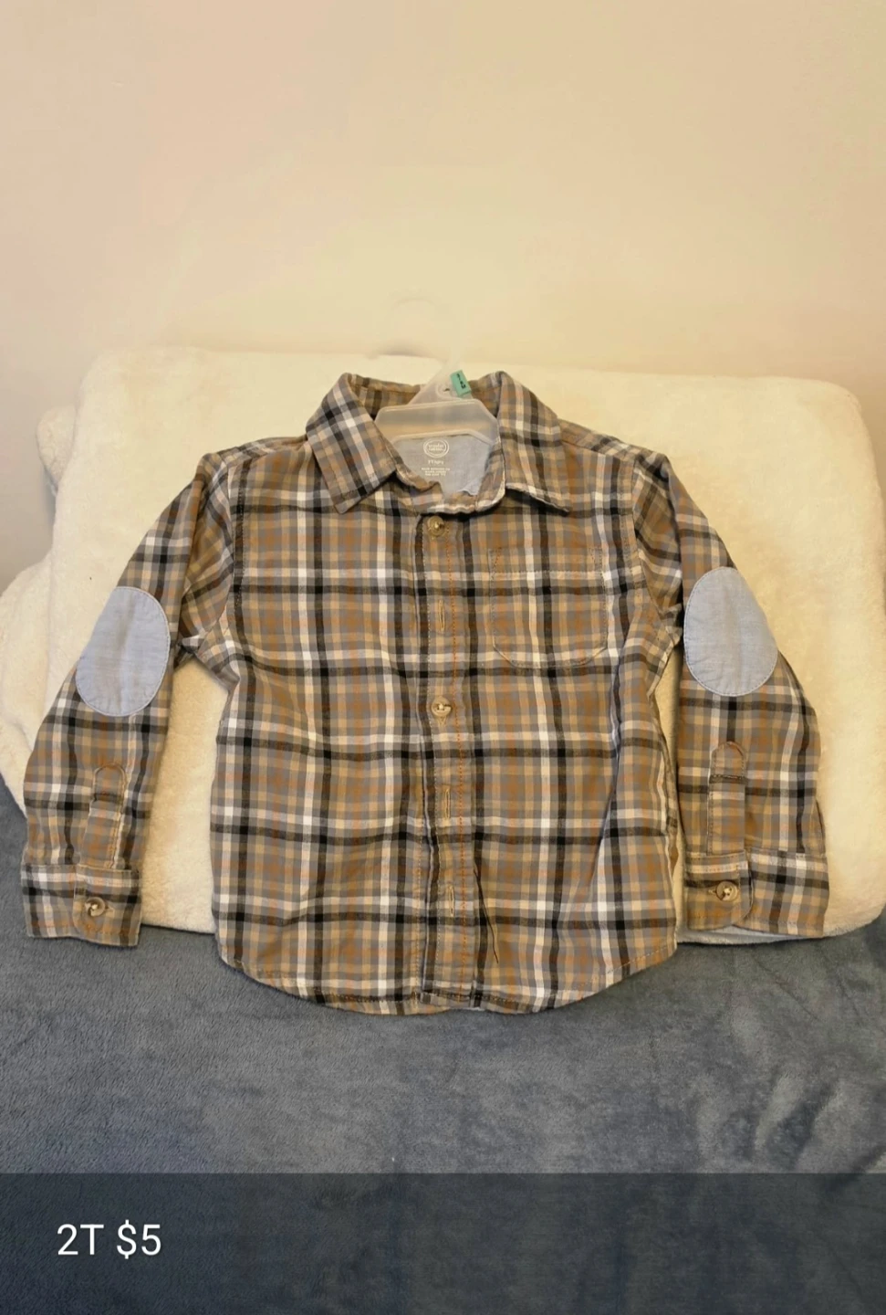 Wonder Nation Plaid Button-Down Shirt
