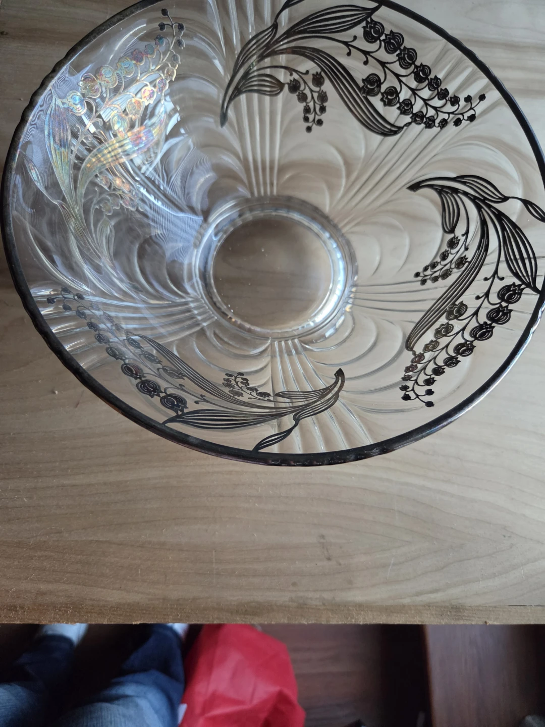 Vintage lLily if the Valley Crystal Serving Bowl
