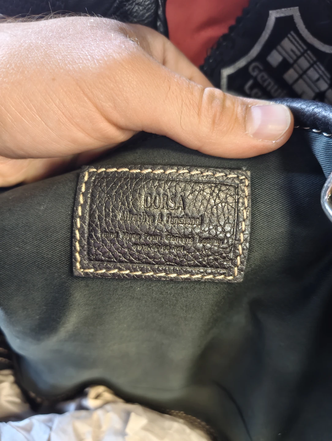 Dorsa black genuine leather messenger bag - photo 2