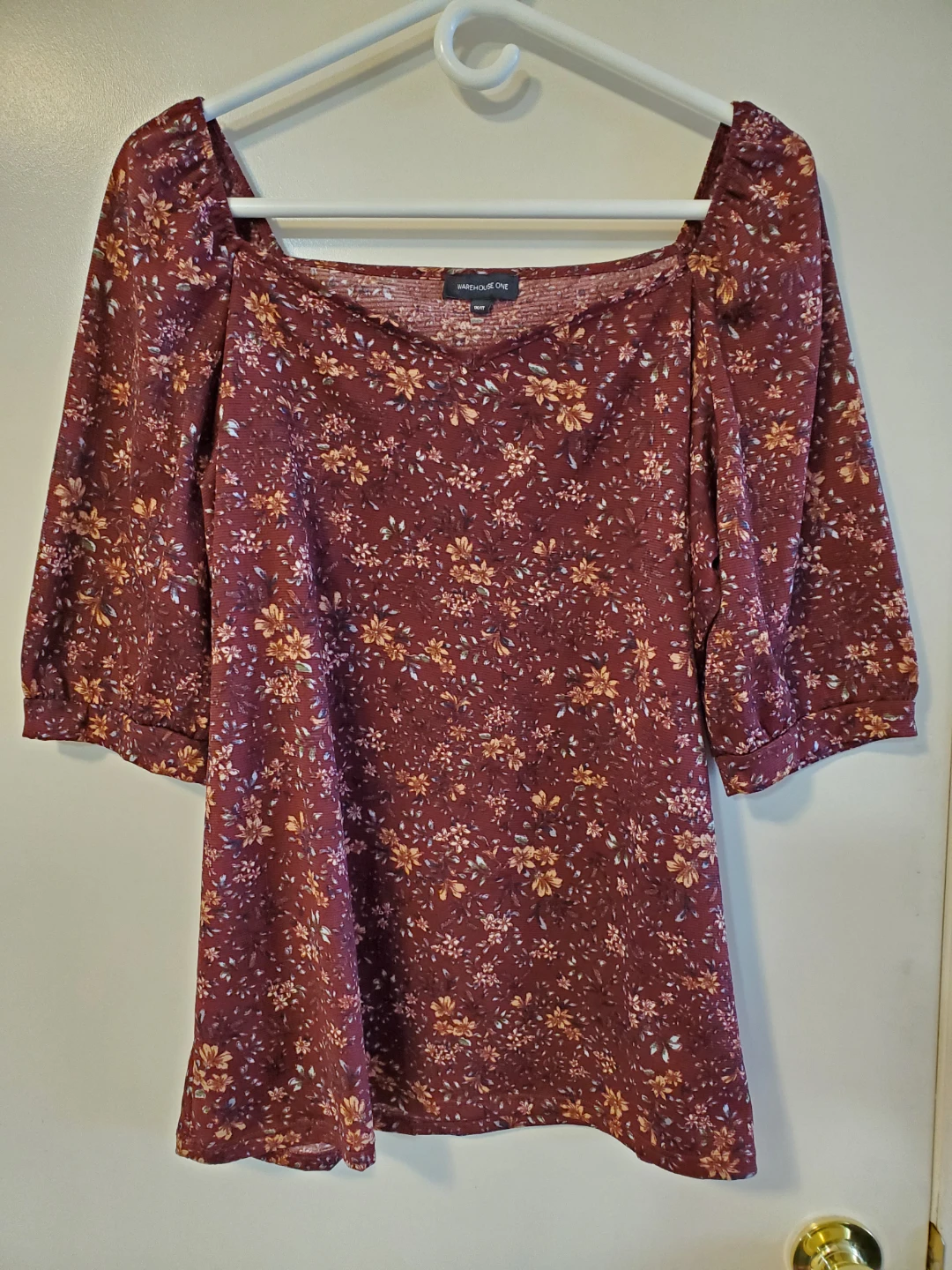 Warehouse One Floral Print Top Size 1X