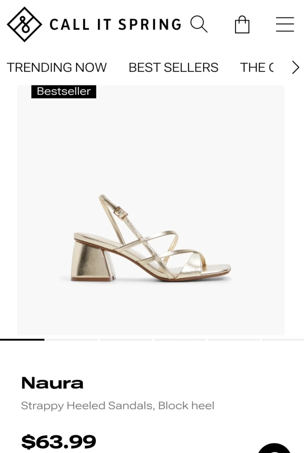 Size 6.5 Call It Spring Naura Gold Strappy Block Heels worn ONCE