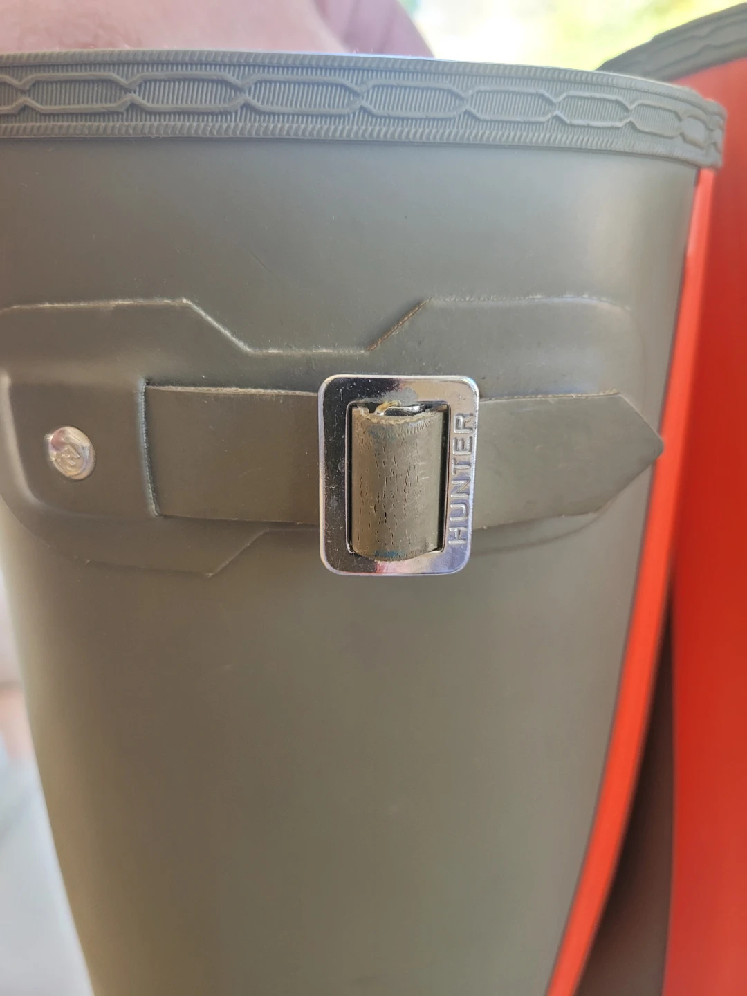 Authentic Hunter Boots Olive & Orange sz 38 - photo 4